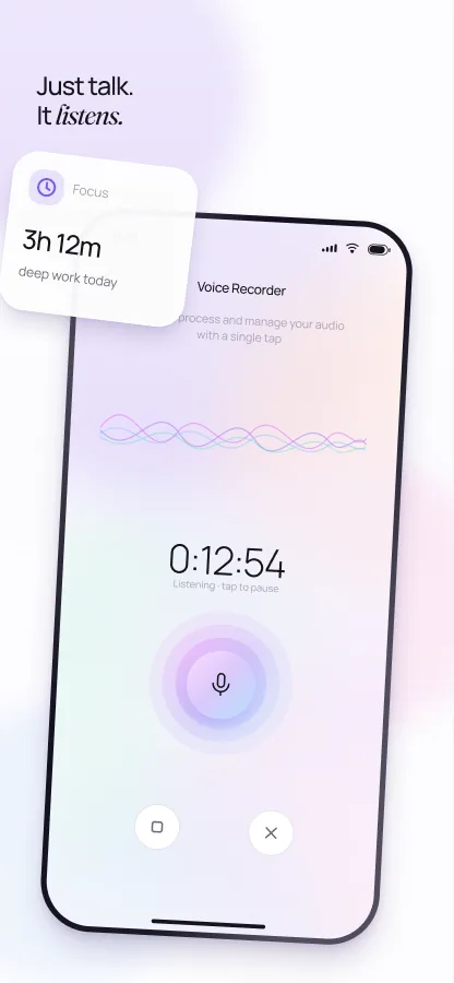 App Store shot 4, just talk it listens