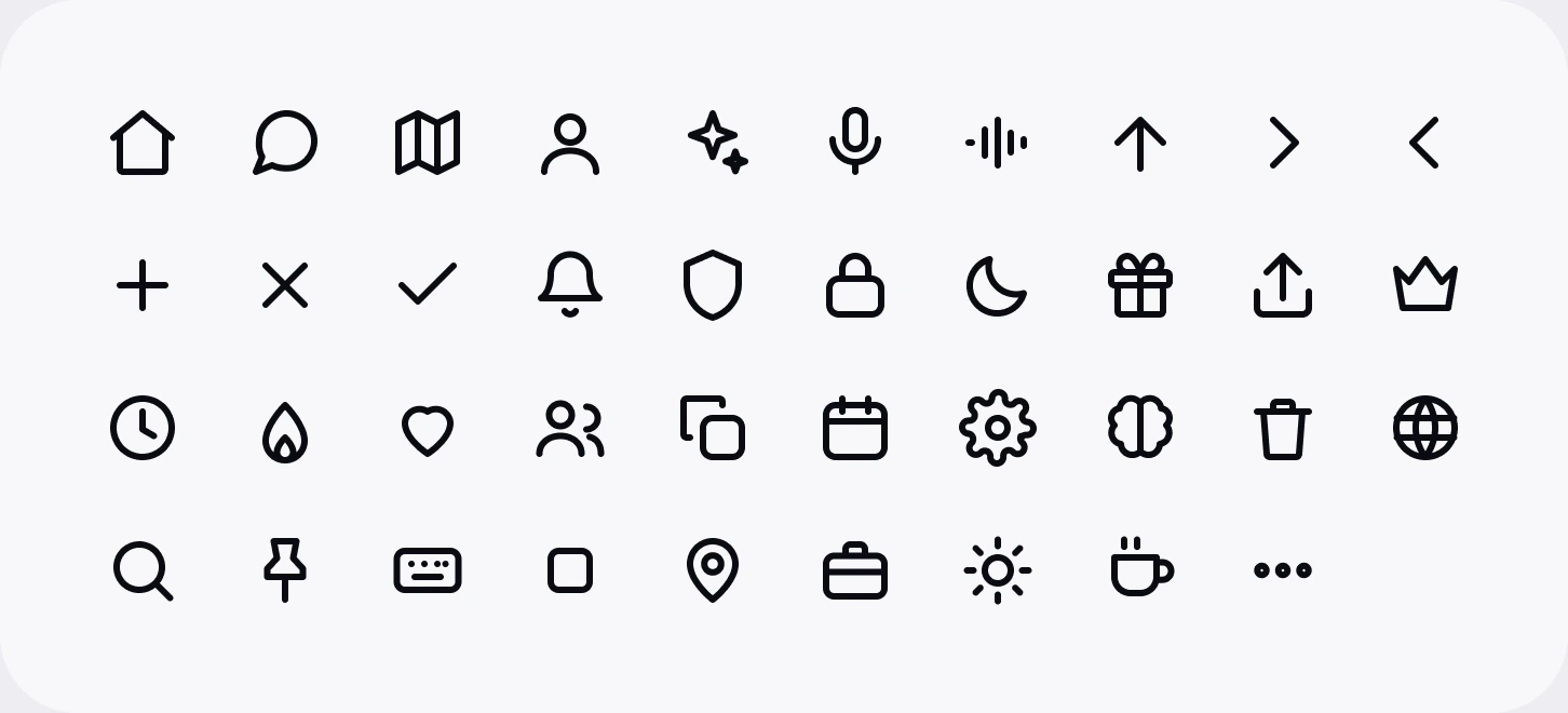 EchoMind icon library, 39 icons