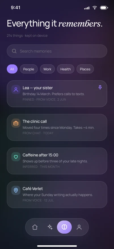 EchoMind memory, dark