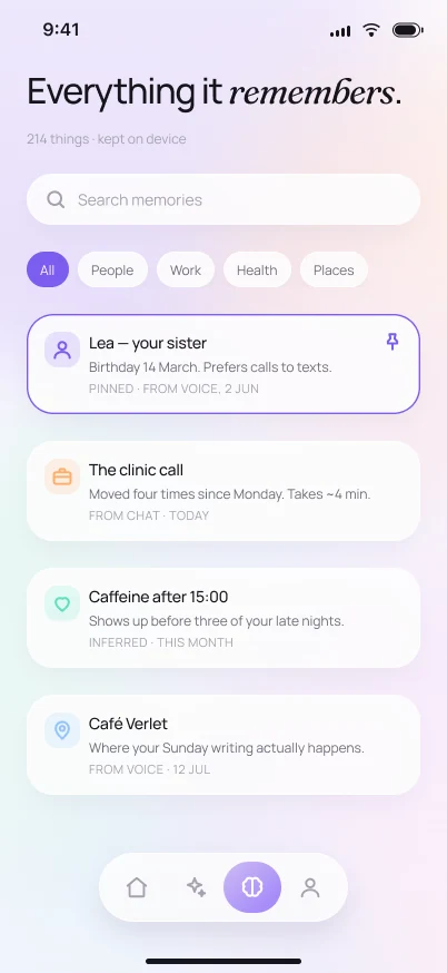 EchoMind memory screen