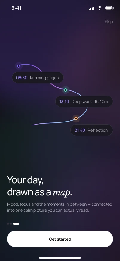 EchoMind onboarding 3, dark