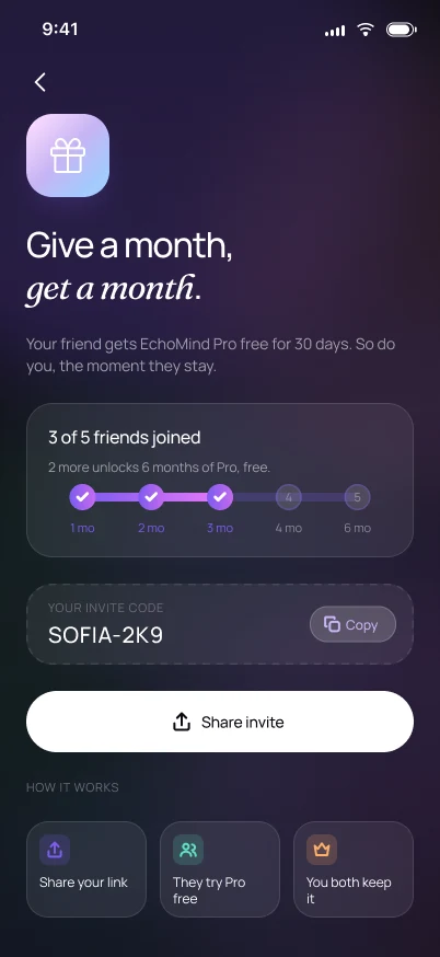 EchoMind referral, dark