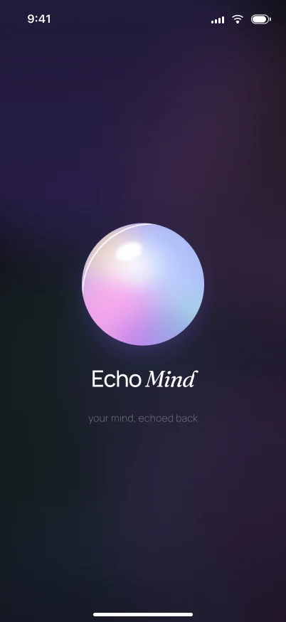 EchoMind splash, dark
