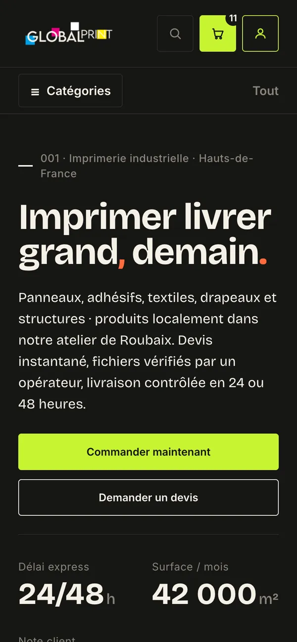 Mobile homepage